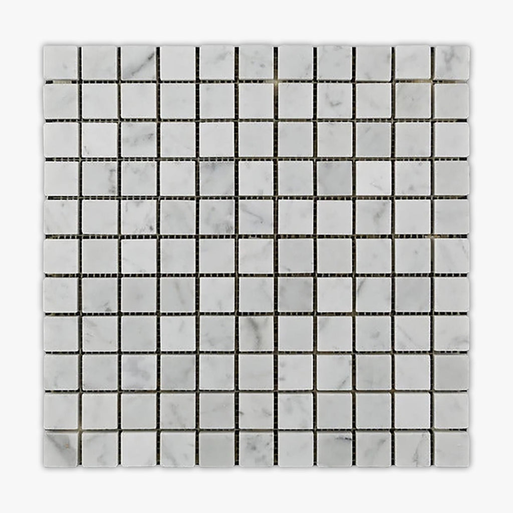 Carrara White Honed 1x1 Square Marble Mosaic