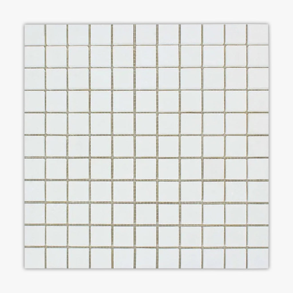 Thassos White Cla Polished 1x1 Square Marble Mosaic