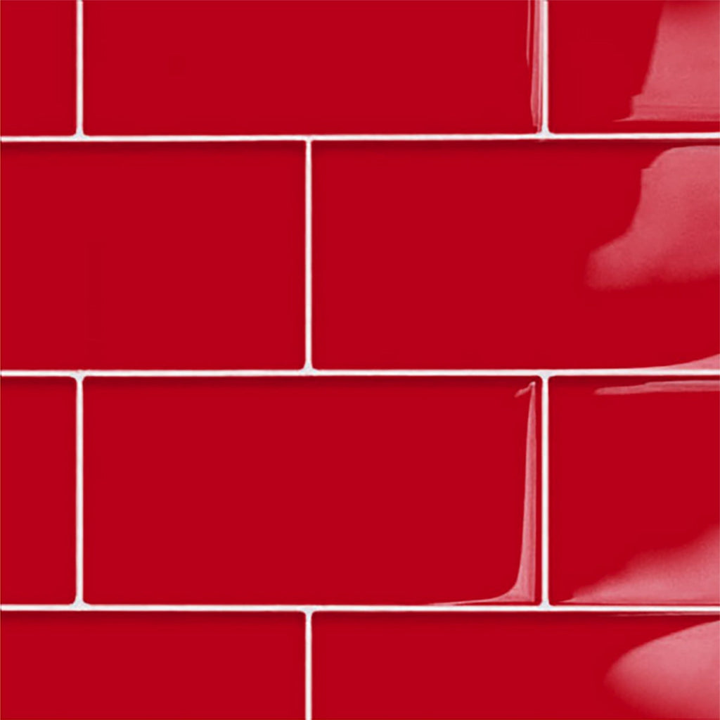 Candy Red Glossy 3x6 Ceramic Tile
