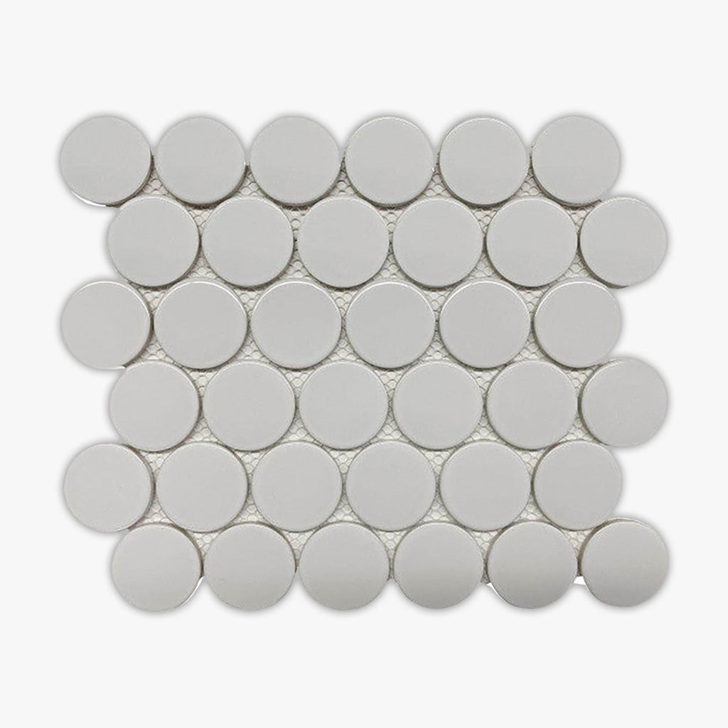 White Glossy 2 Inch Dots Porcelain Mosaic