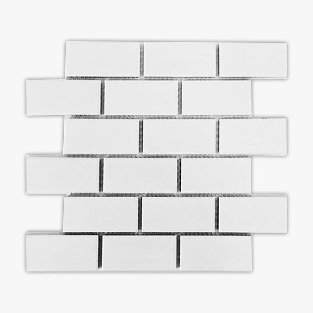 White Glossy 2x4 Brick Porcelain Mosaic