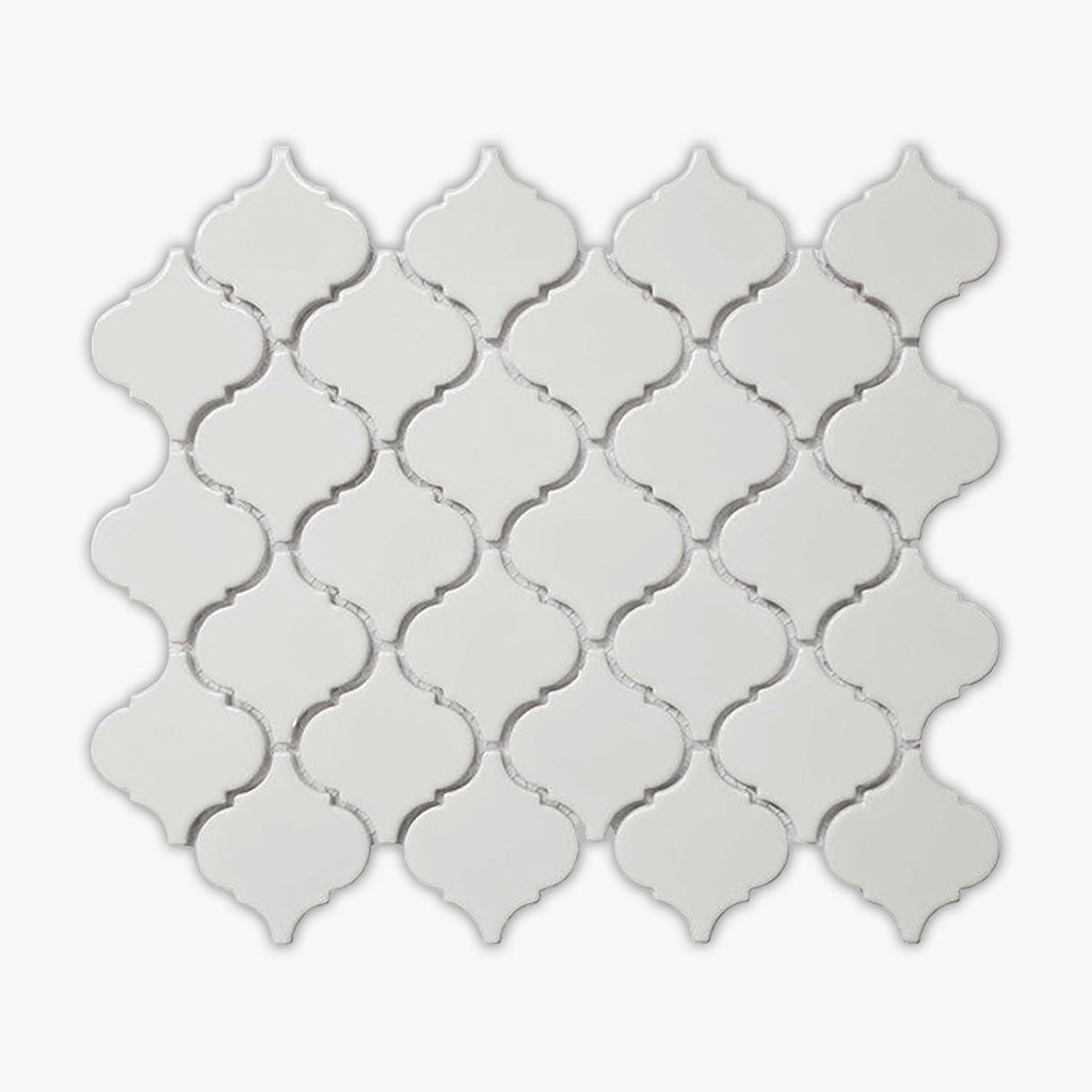 White Glossy 2 Inch Lantern Porcelain Mosaic