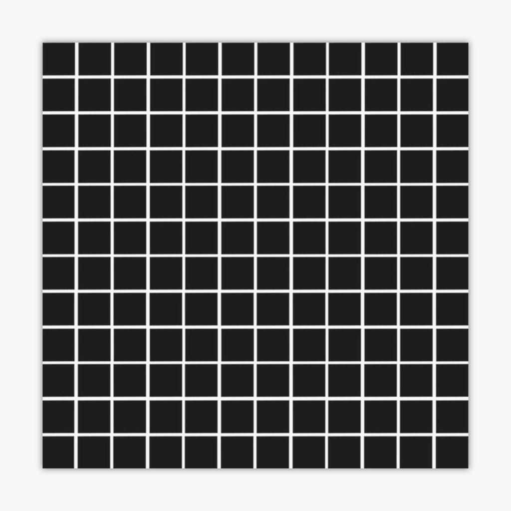 Black Matte 1x1 Square Porcelain Mosaic