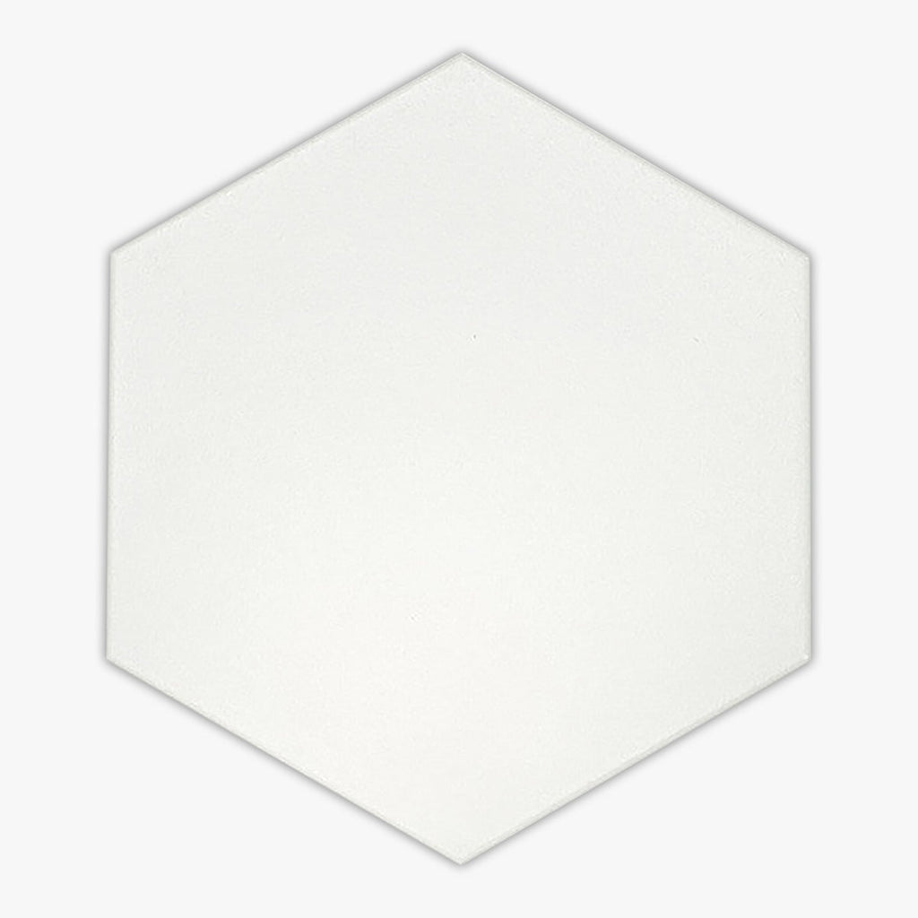 White Glossy 8x9 Hexagon Ceramic Tile