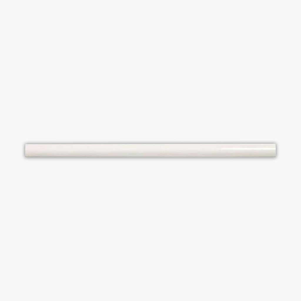 White Glossy 3/4x16 Pencil Liner Ceramic Molding