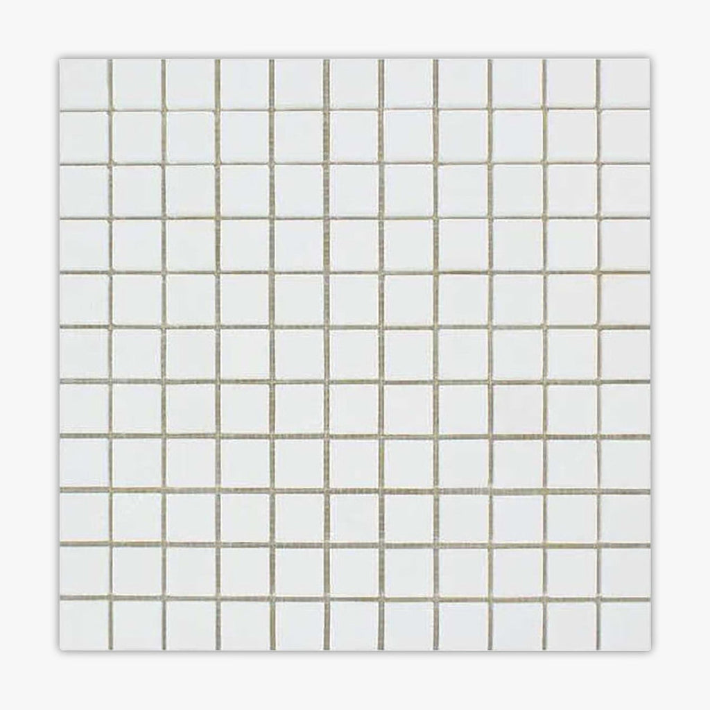 Thassos White Honed 1x1 Square Marble Mosaic