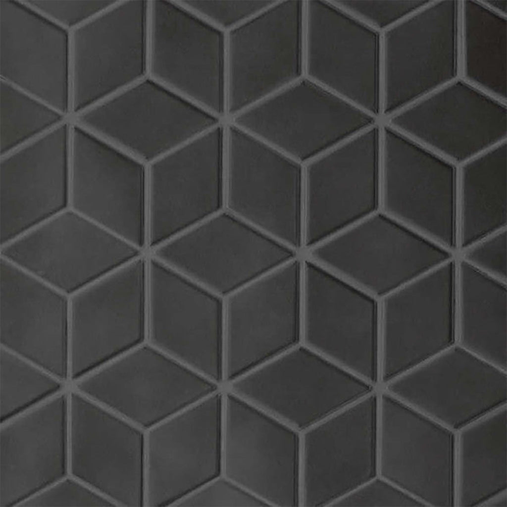 Black Matte 2x3 Diamond Porcelain Mosaic