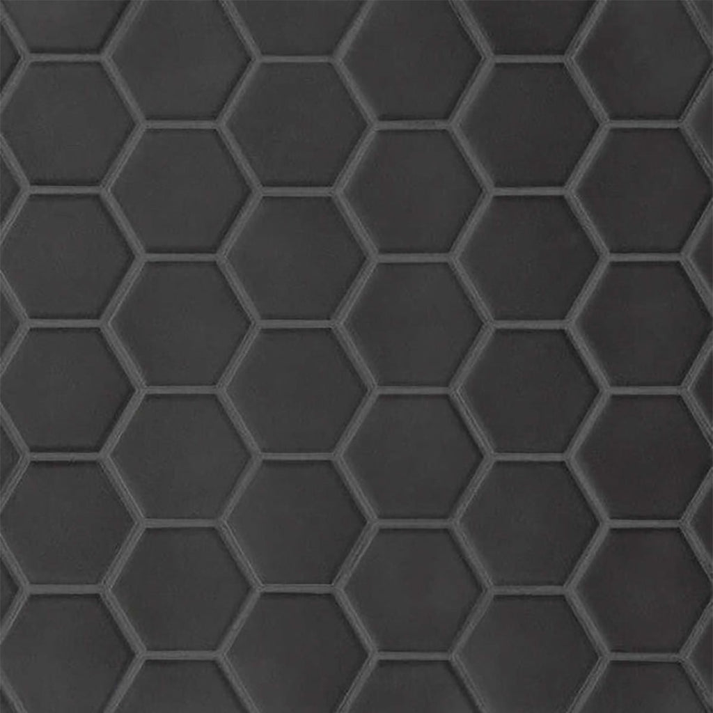 Black Matte 2 Inch Hexagon Porcelain Mosaic