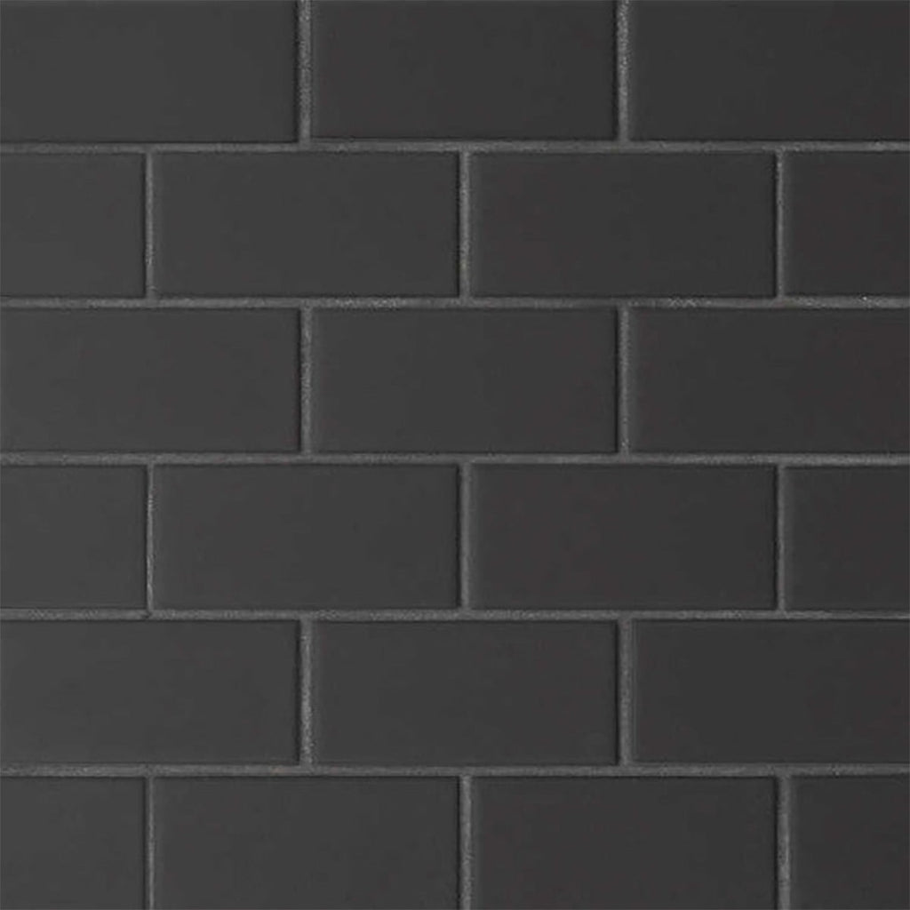 Black Matte 2x4 Brick Porcelain Mosaic