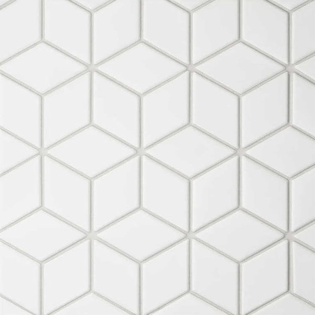 White Matte 2x3 Diamond Porcelain Mosaic