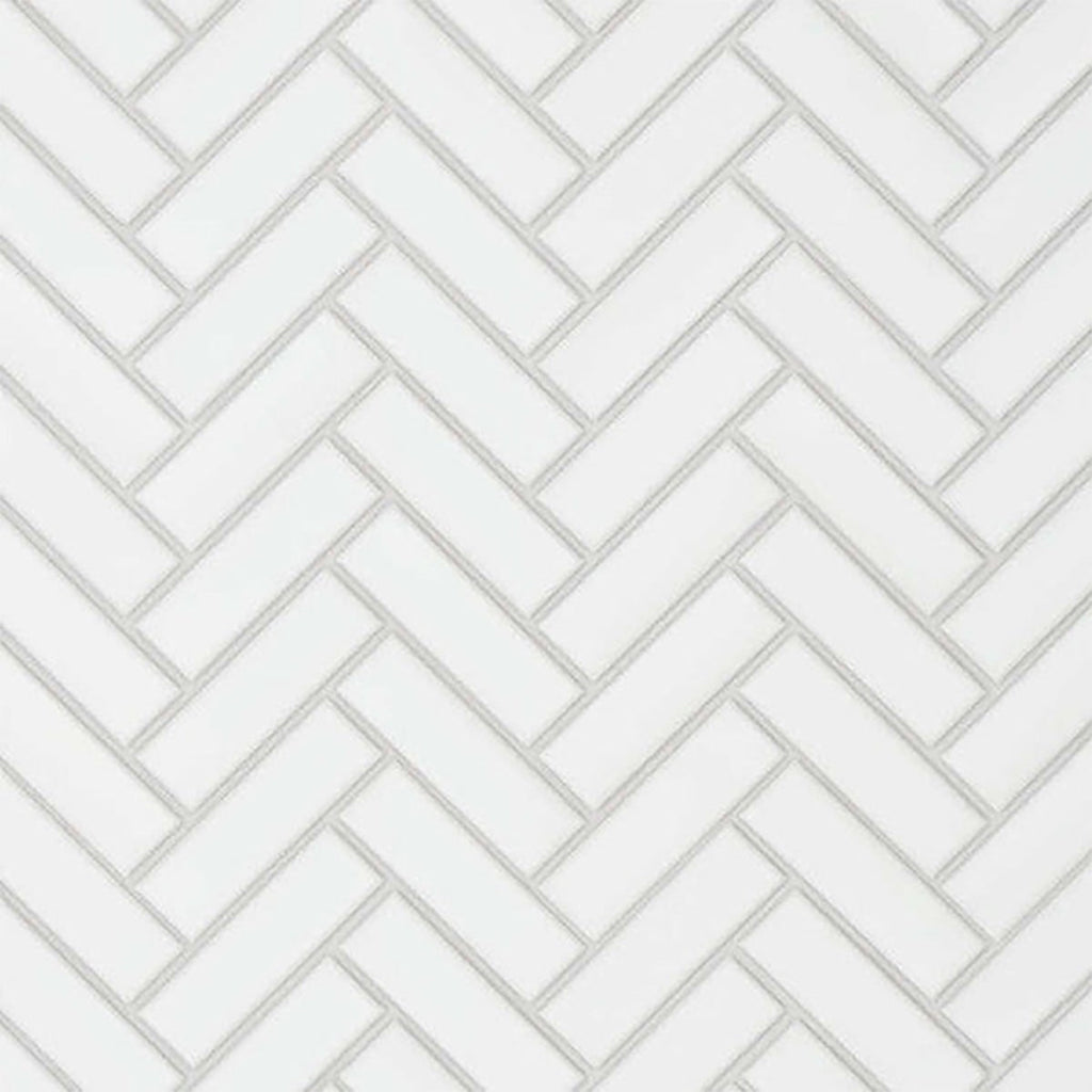 White Matte 1x3 Herringbone Porcelain Mosaic