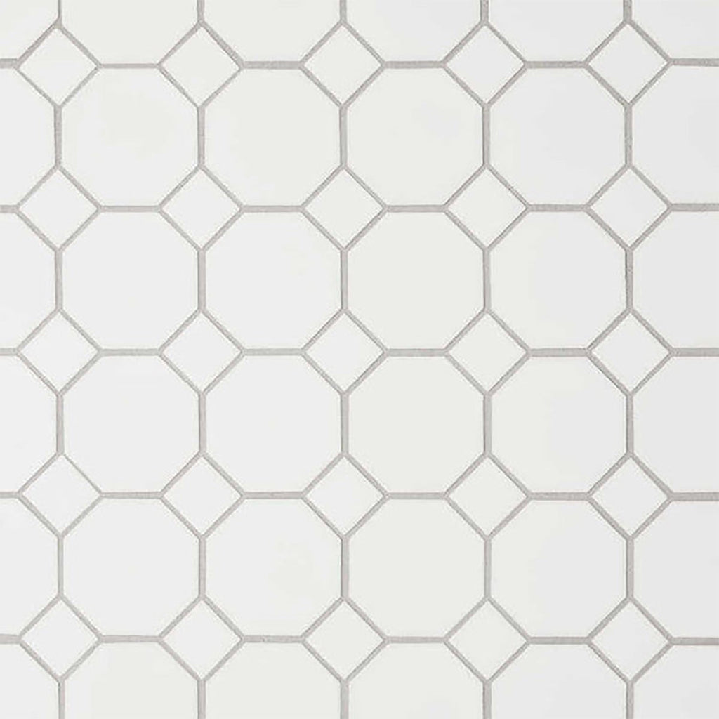 White Matte Octagon Porcelain Mosaic