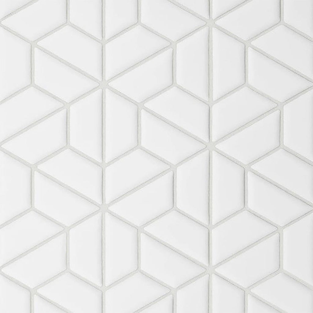 White Matte 1x2 Half Hexagon Porcelain Mosaic