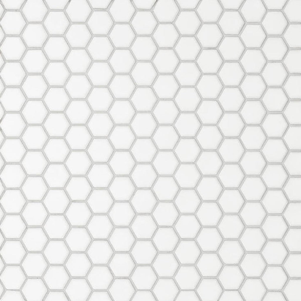 White Matte 1 Inch Hexagon Porcelain Mosaic