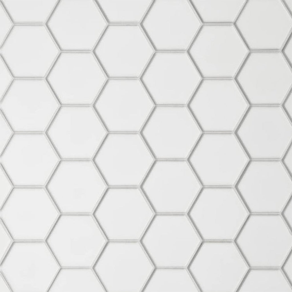 White Matte 2 Inch Hexagon Porcelain Mosaic