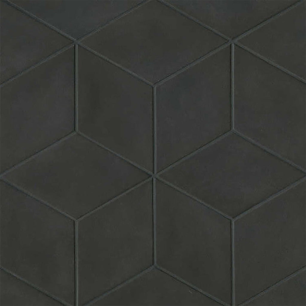 Solid Black Matte Rhomboid 7 1/2x12 3/4 Porcelain Tile