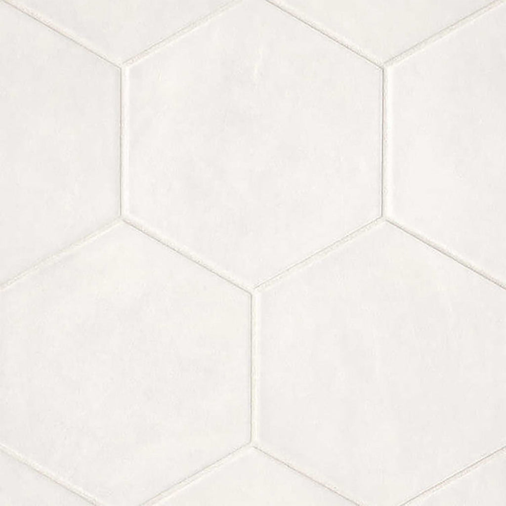 Solid White Matte Hexagon 8 1/2x10 Porcelain Tile