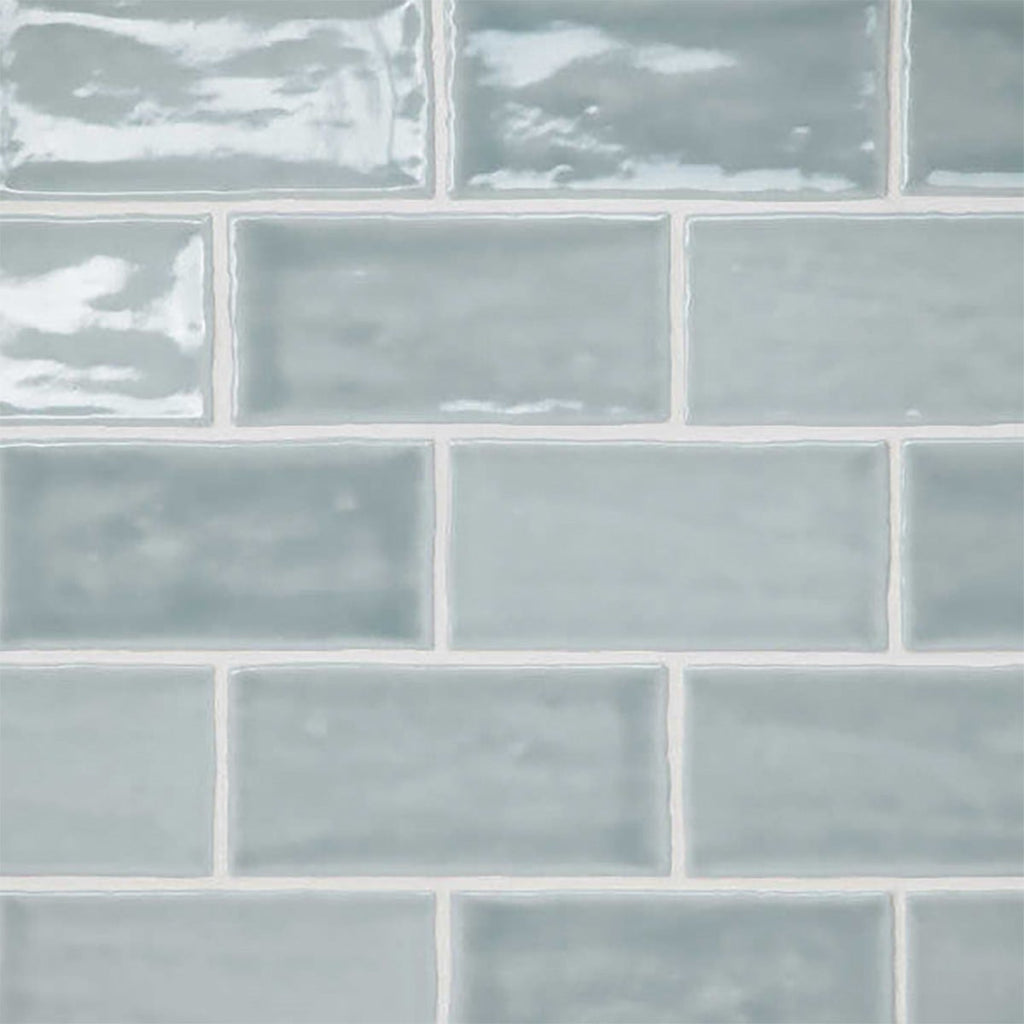 Misty Blue Glazed 2 1/2x5 Ceramic Tile