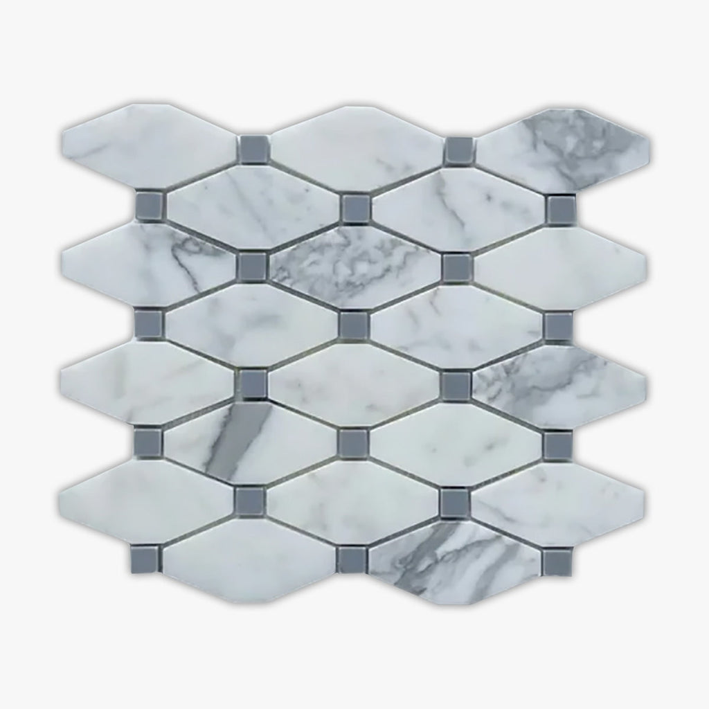 Calacatta Gold, Silver Gray Polished 2x4 Octave Marble Mosaic