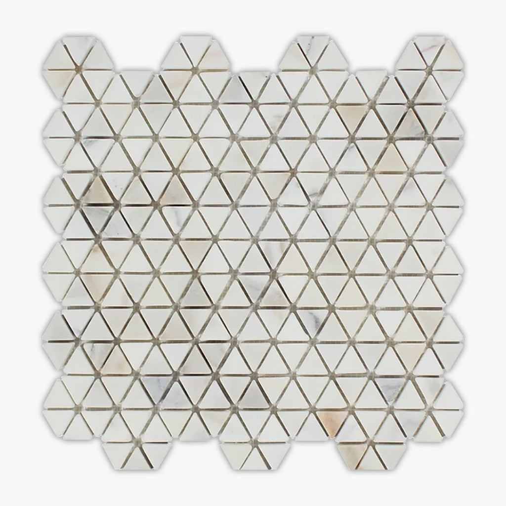 Calacatta Gold Honed Triangular Hexagon Marble Mosaic