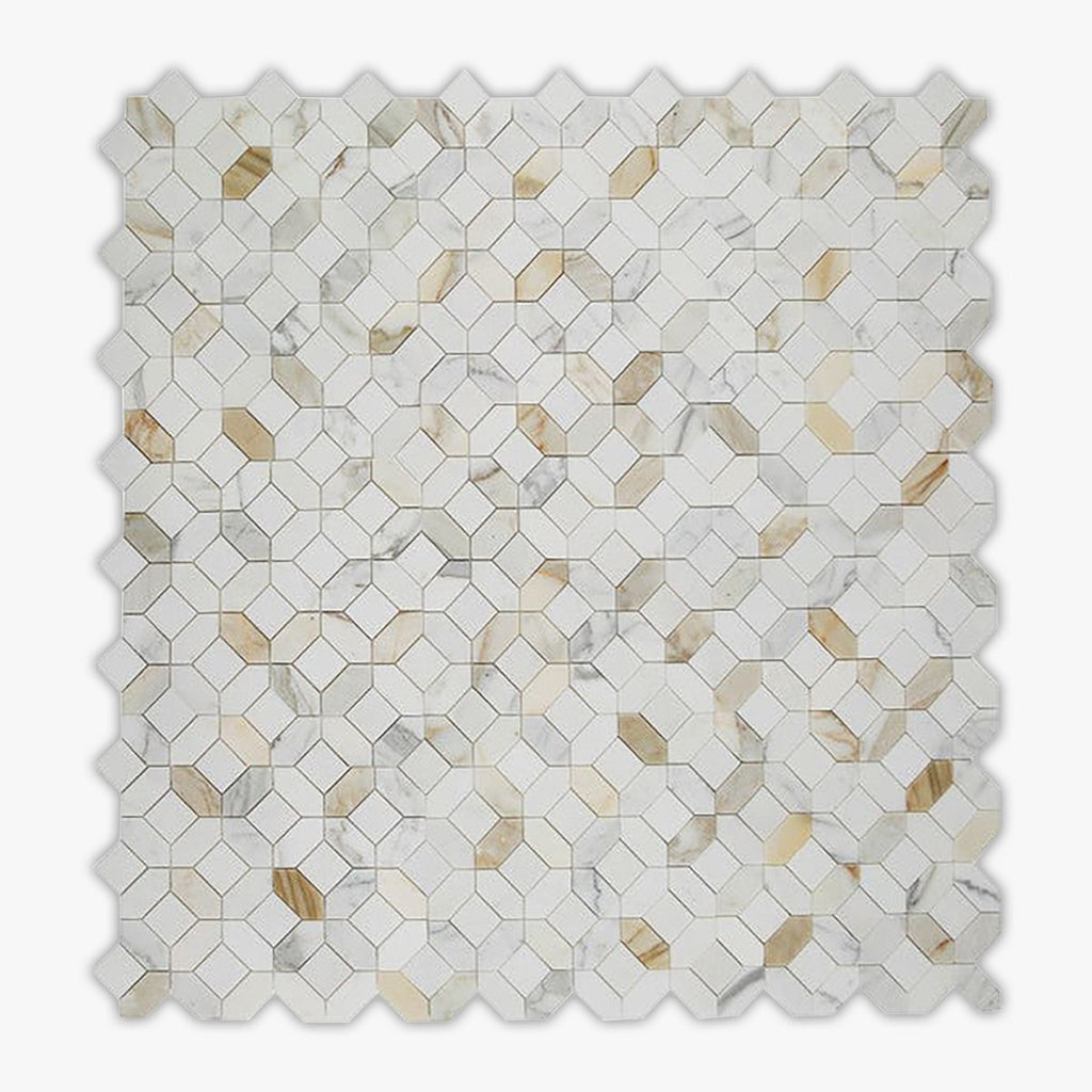 Calacatta Gold Honed Lennox Marble Mosaic