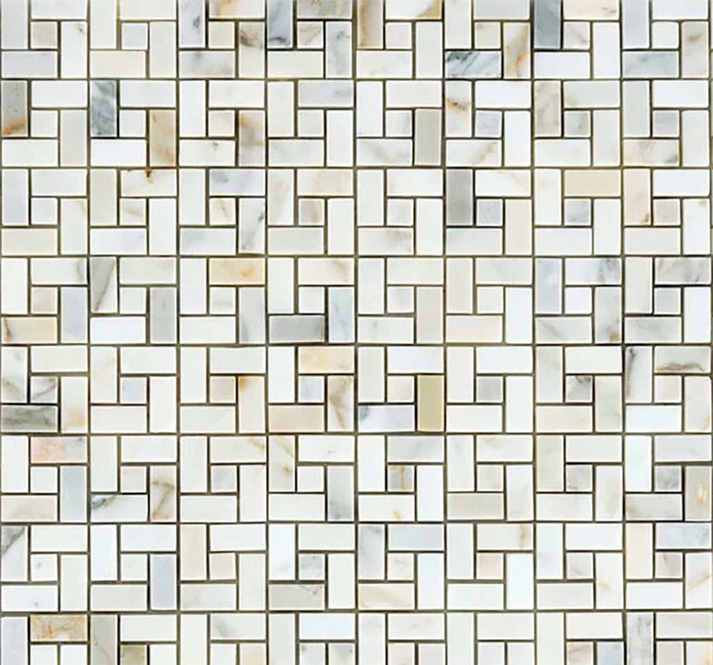 Calacatta Gold Polished Pinwheel Marble Mosaic