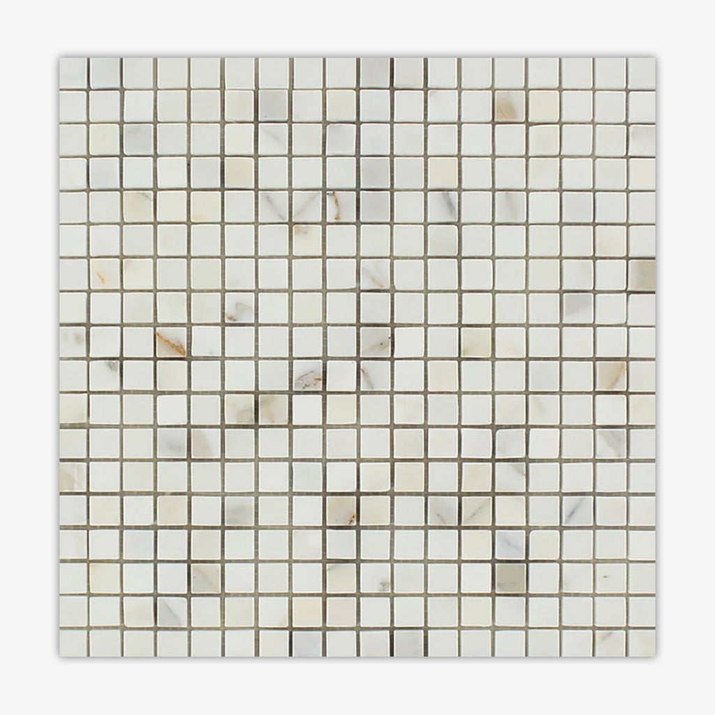 Calacatta Gold Polished 5/8x5/8 Square Marble Mosaic