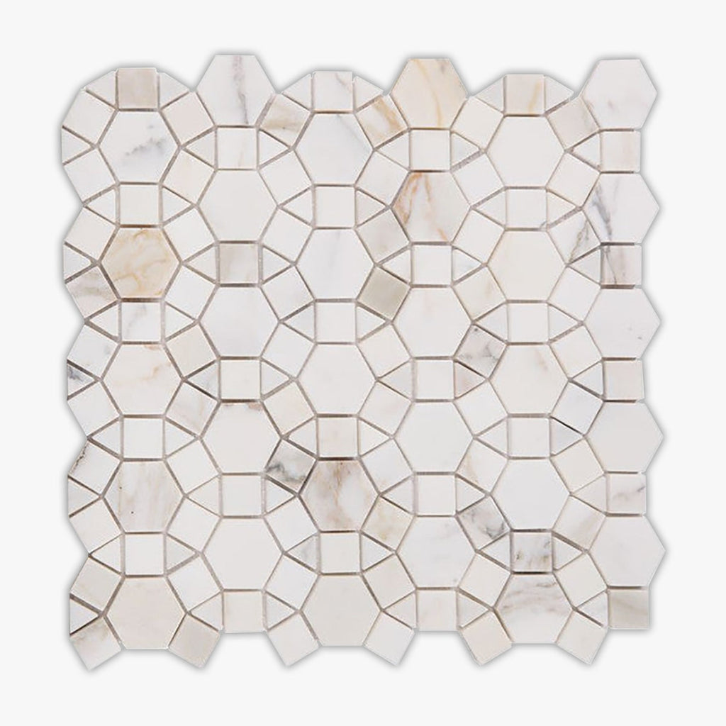 Calacatta Gold Polished Geometry Marble Mosaic