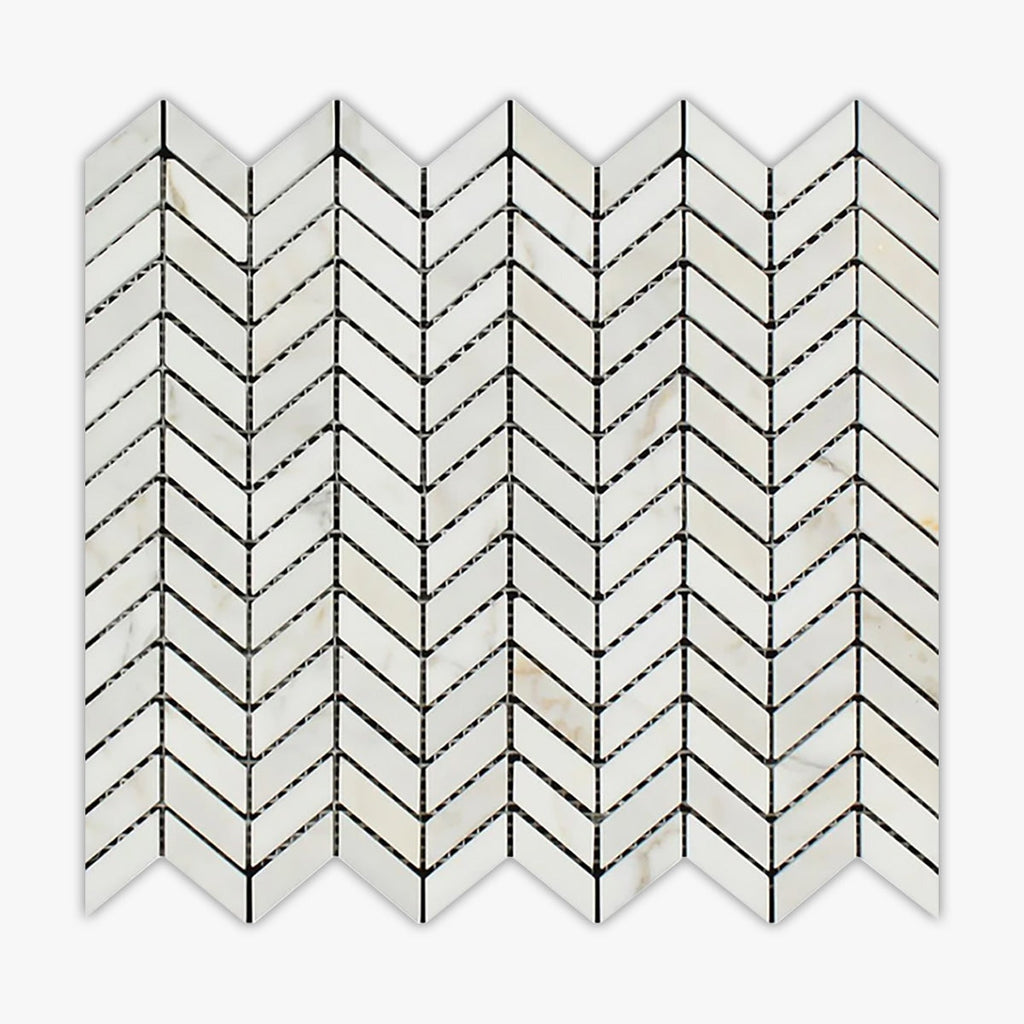 Calacatta Gold Polished Chevron Marble Mosaic