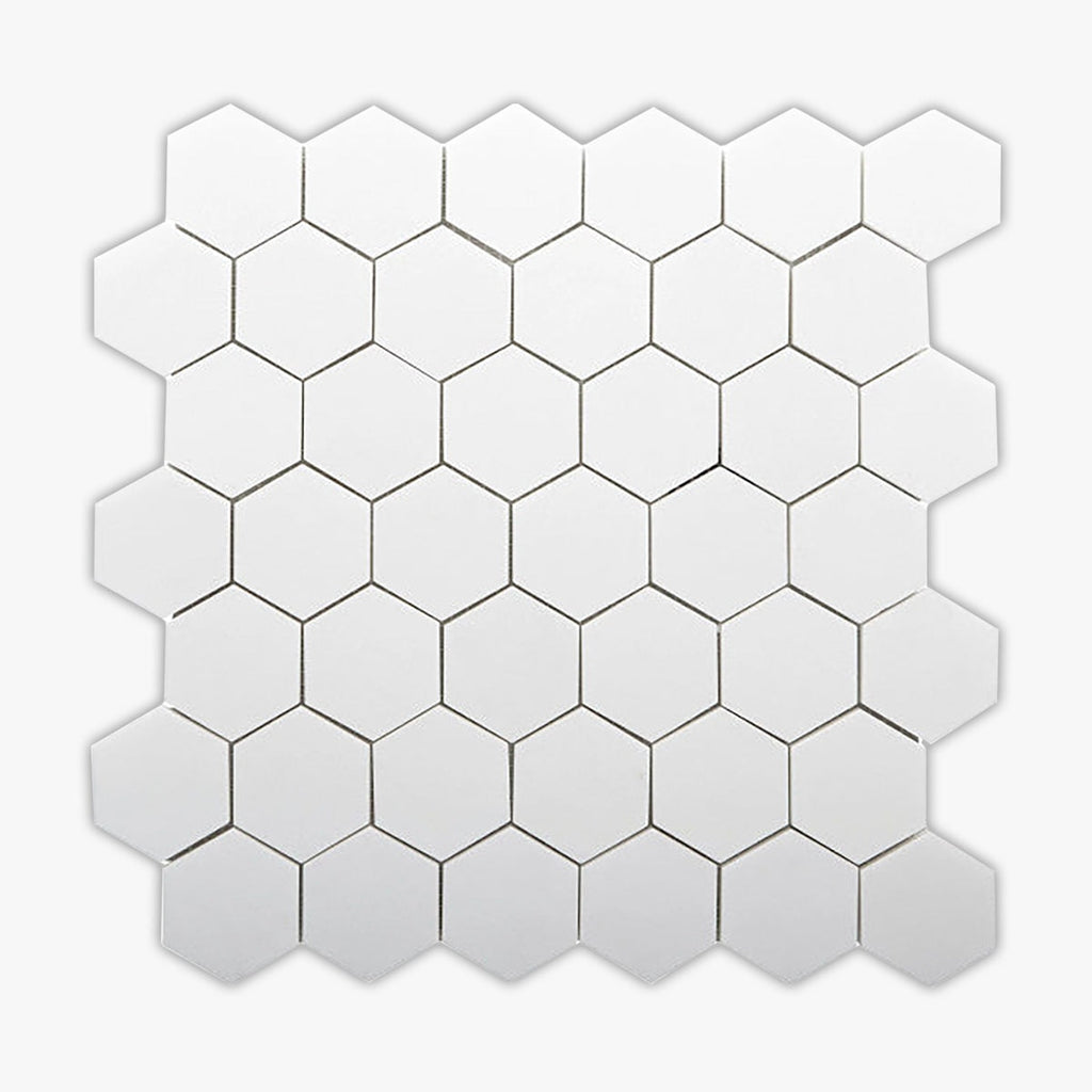 Thassos White Polished 2 Inch Hexagon Marble Mosaic