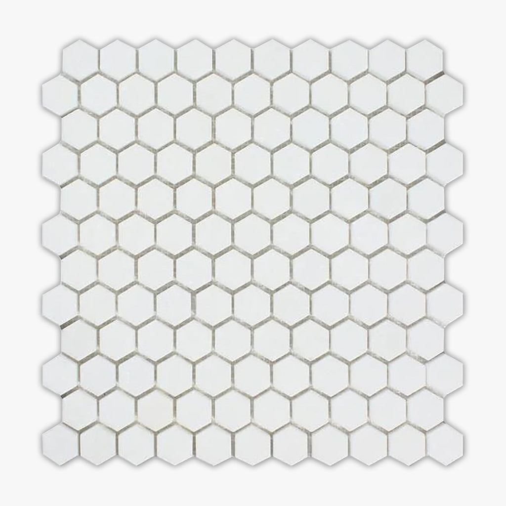 Thassos White Polished 1 Inch Hexagon Marble Mosaic