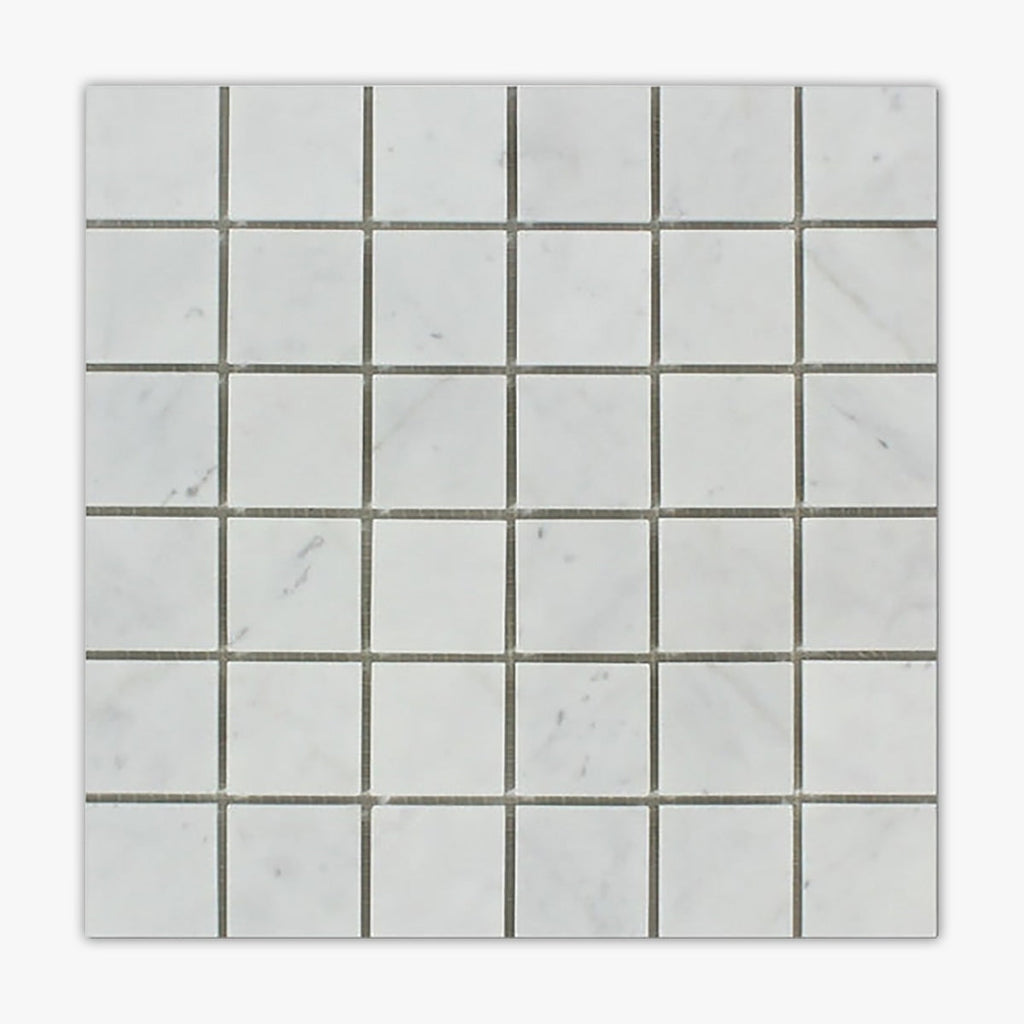 Bianco Carrara Honed 2x2 Square Marble Mosaic