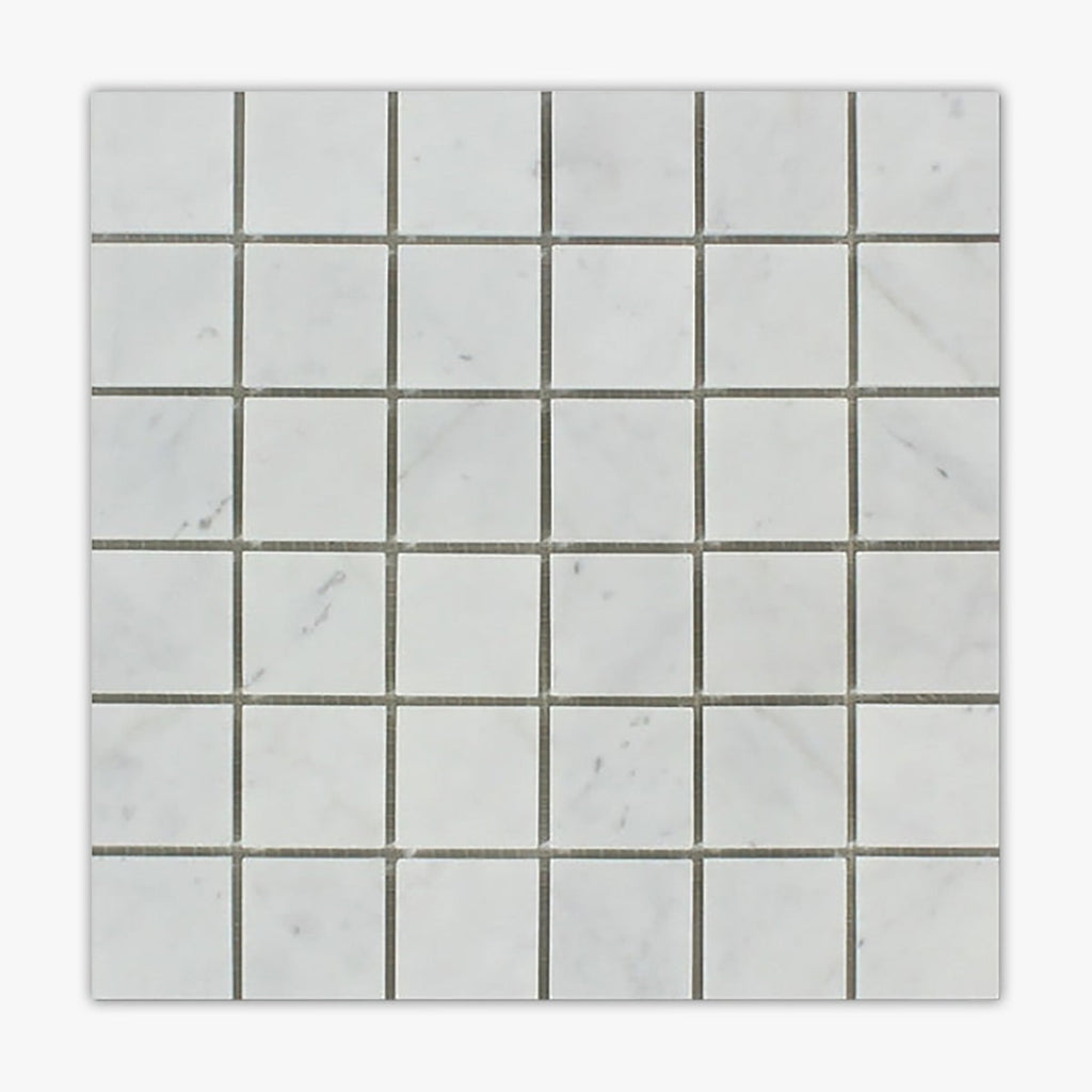 Bianco Carrara Polished 2x2 Square Marble Mosaic