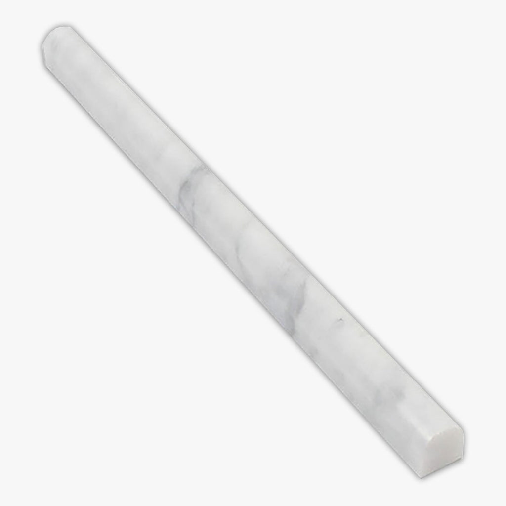 Bianco Carrara Honed Dome Bullnose Liner Marble Molding