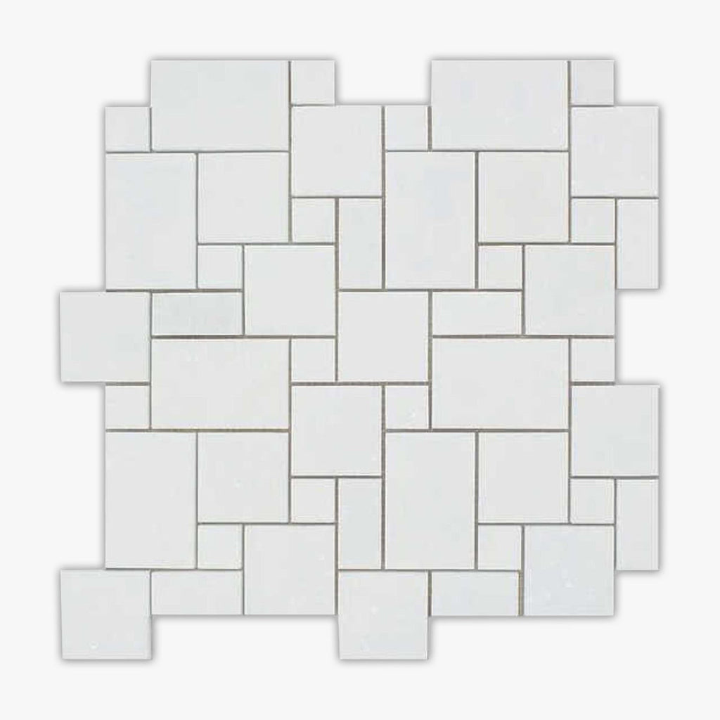 Thassos White Honed Random Opus Marble Mosaic